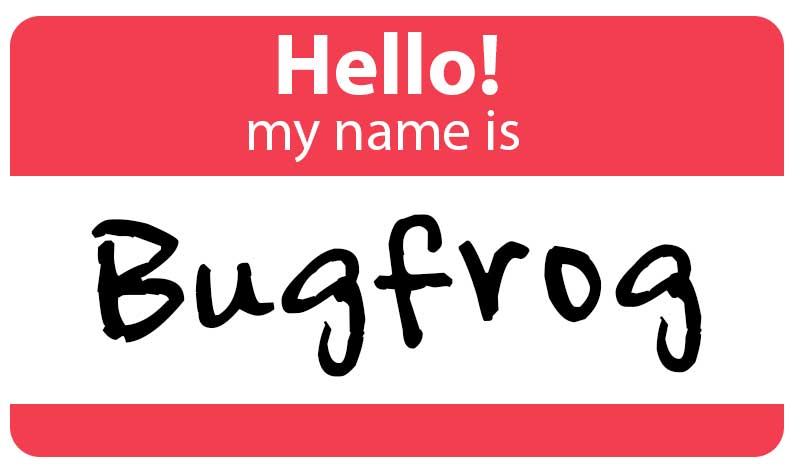 Name Tag for Bugfrog